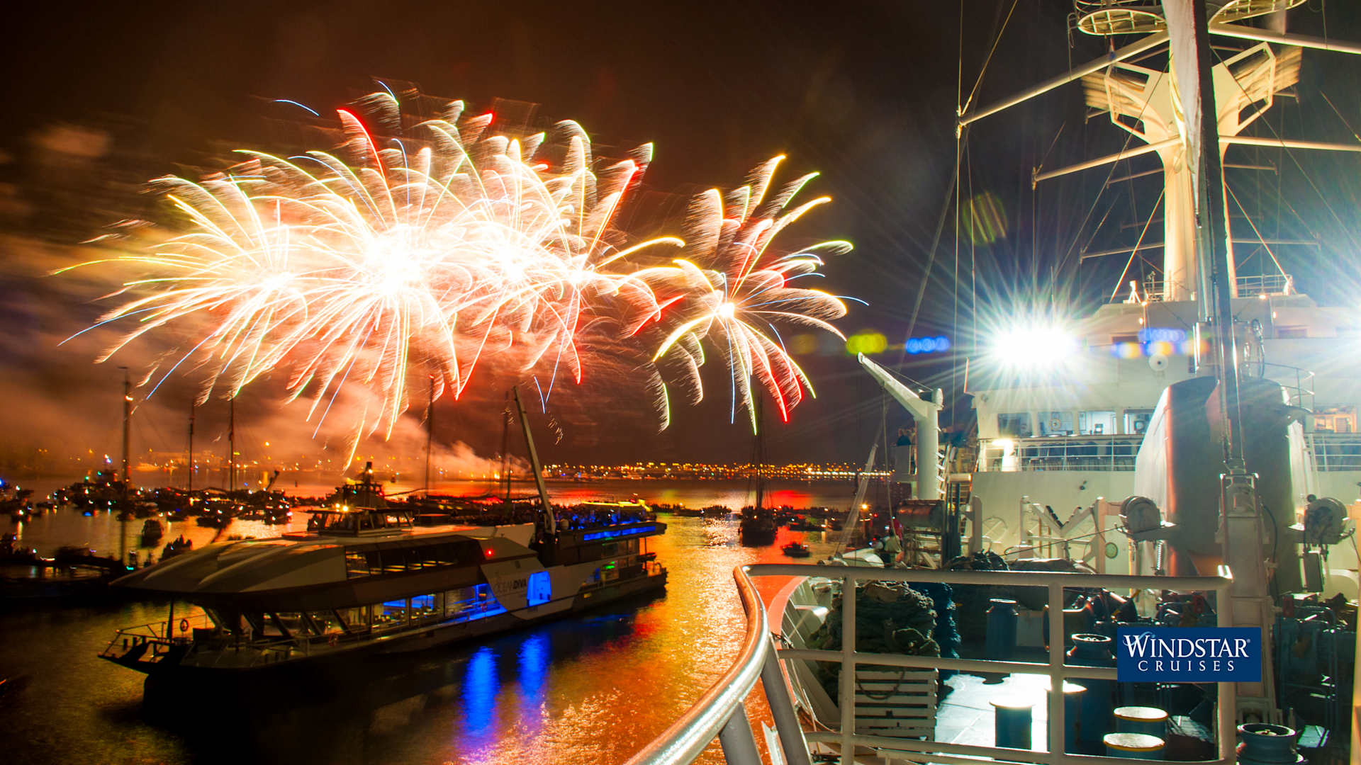 Travel with Windstar on New Year’s Eve, and have your camera ready to ring in the new year with a fireworks display like no other.