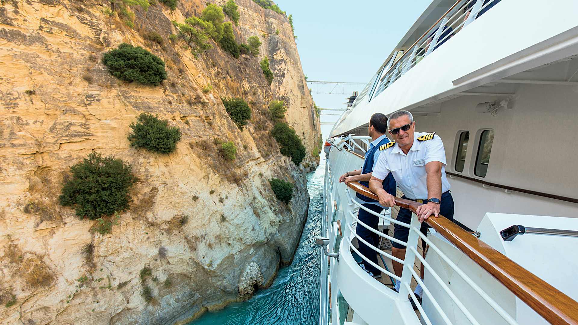 Our Star Class all-suite yachts are able to transit the Corinth Canal with only a few feet to spare on either side, giving you a close-up view of the limestone walls that rise at a near vertical angle.